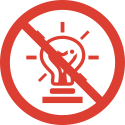 ícone proibido ligar a luz