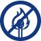 ícone proibido riscar fósforo ou acender fogo